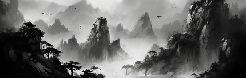 传统古典中式创意山水墨画,插画/手绘图,插画/手绘图库,插画/手绘图下载,插画/手绘